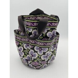 Vera Bradley Shower Caddy Plum Petals Mesh Bottom Vinyl Travel College Bath